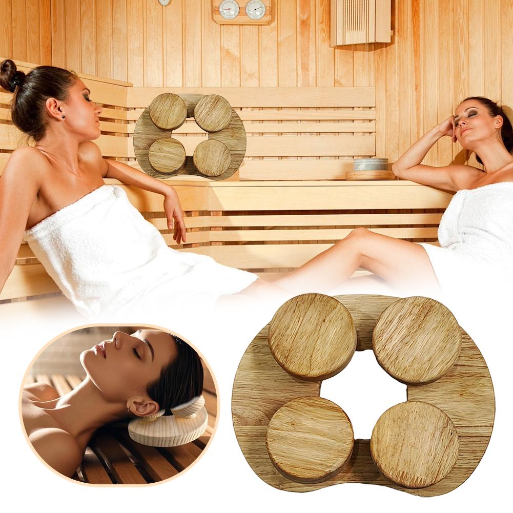 Home Bathroom Sauna - Saunabad Houten kussen Hoofdsteun Nekkussen Rugsteun