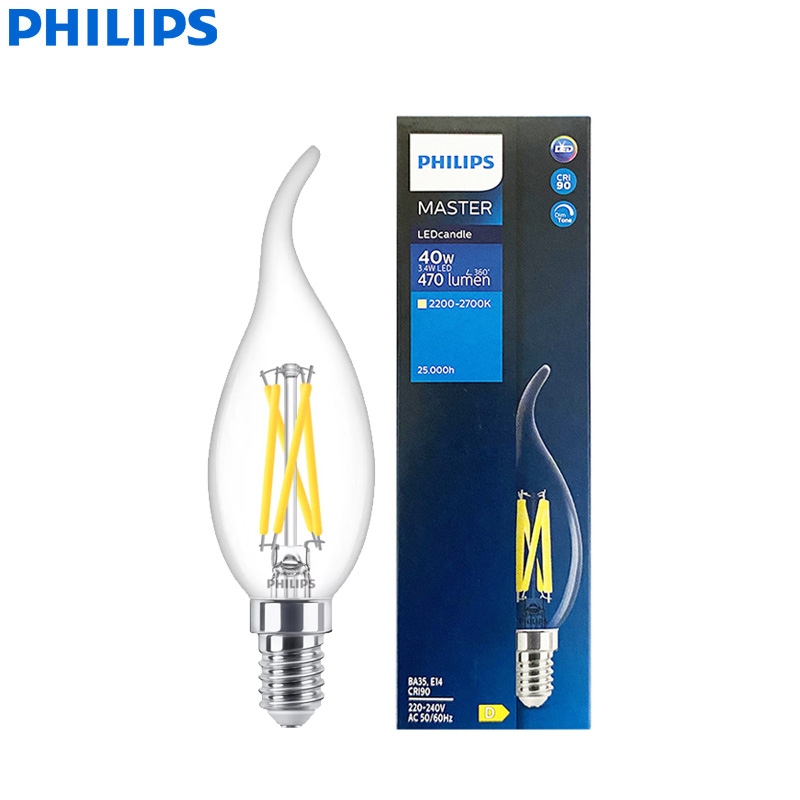 Philips Bulb Led Classic - PHILIPS Master LED-kaarslamp E14, filamentlamp 3,4