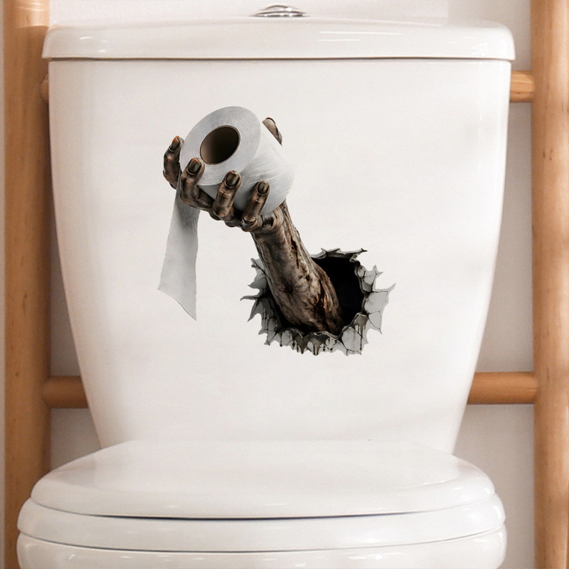 Home Bathroom Layout - Horror Hand met Klauwen Toiletdeksel Sticker,