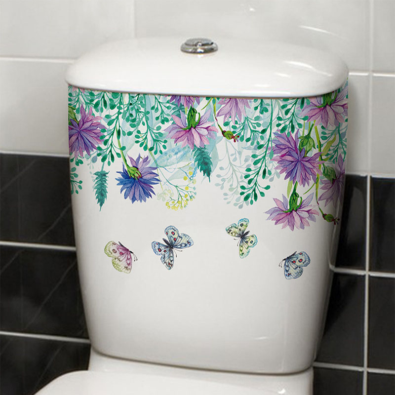 Home Bathroom Layout - Levendige lente vlinder bloem toilet sticker