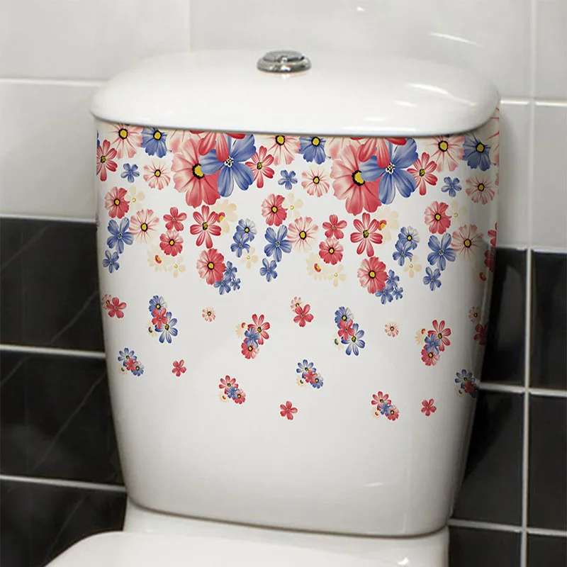 Home Bathroom Layout - Levendige lente vlinder bloem toilet sticker