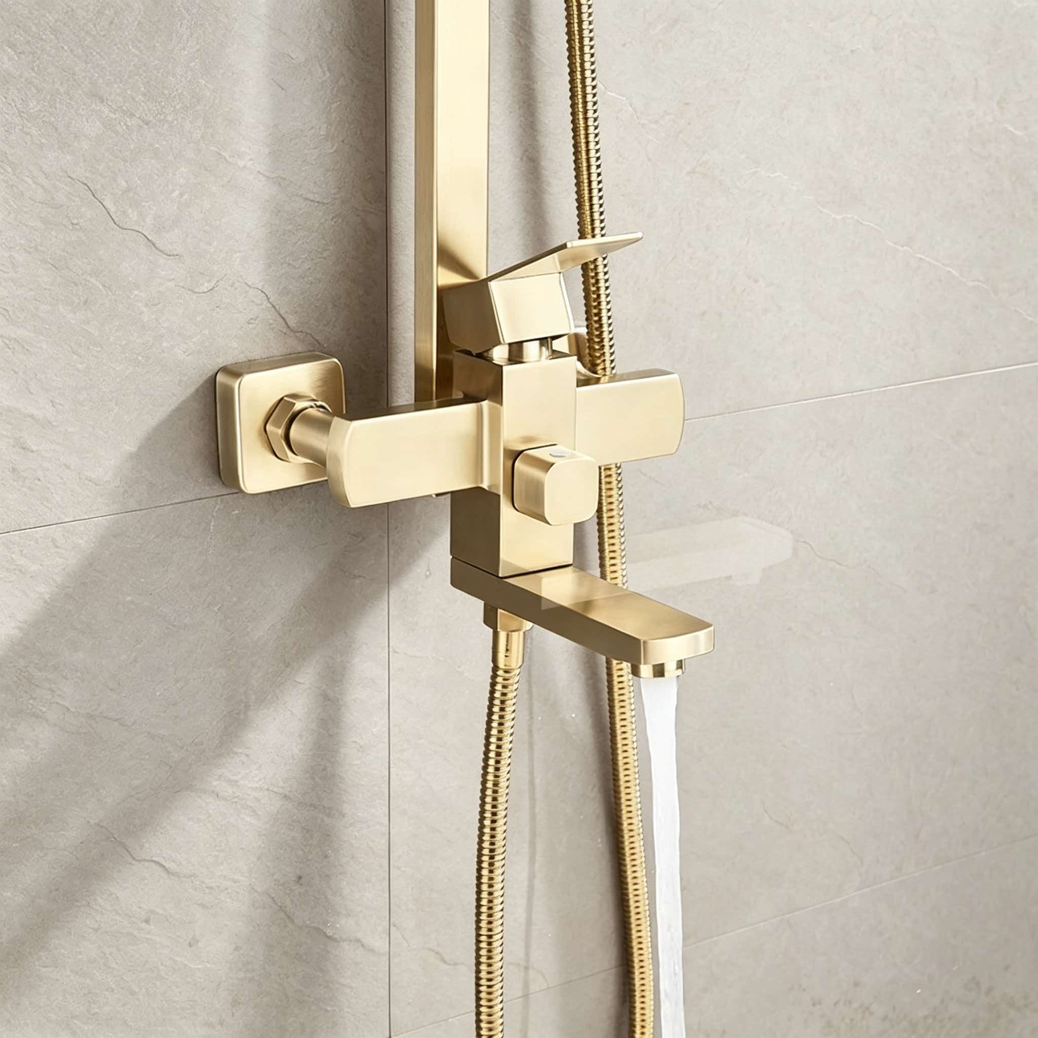 Gouden doucheset van roestvrij - Home Bathroom Faucets recensie en prijs