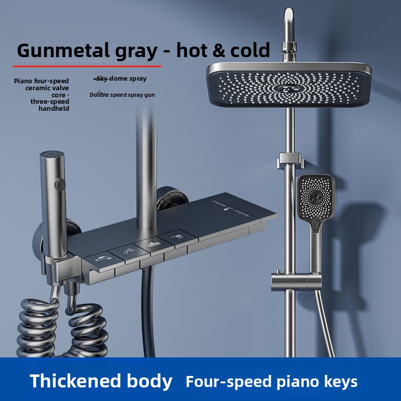 Gunmetal grijze douchekopset,  - Home Bathroom Set recensie en prijs