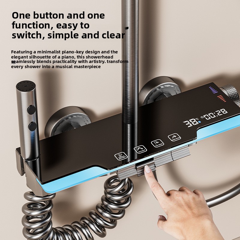 Gunmetal grijze douchekopset,  - Home Bathroom Set recensie en prijs