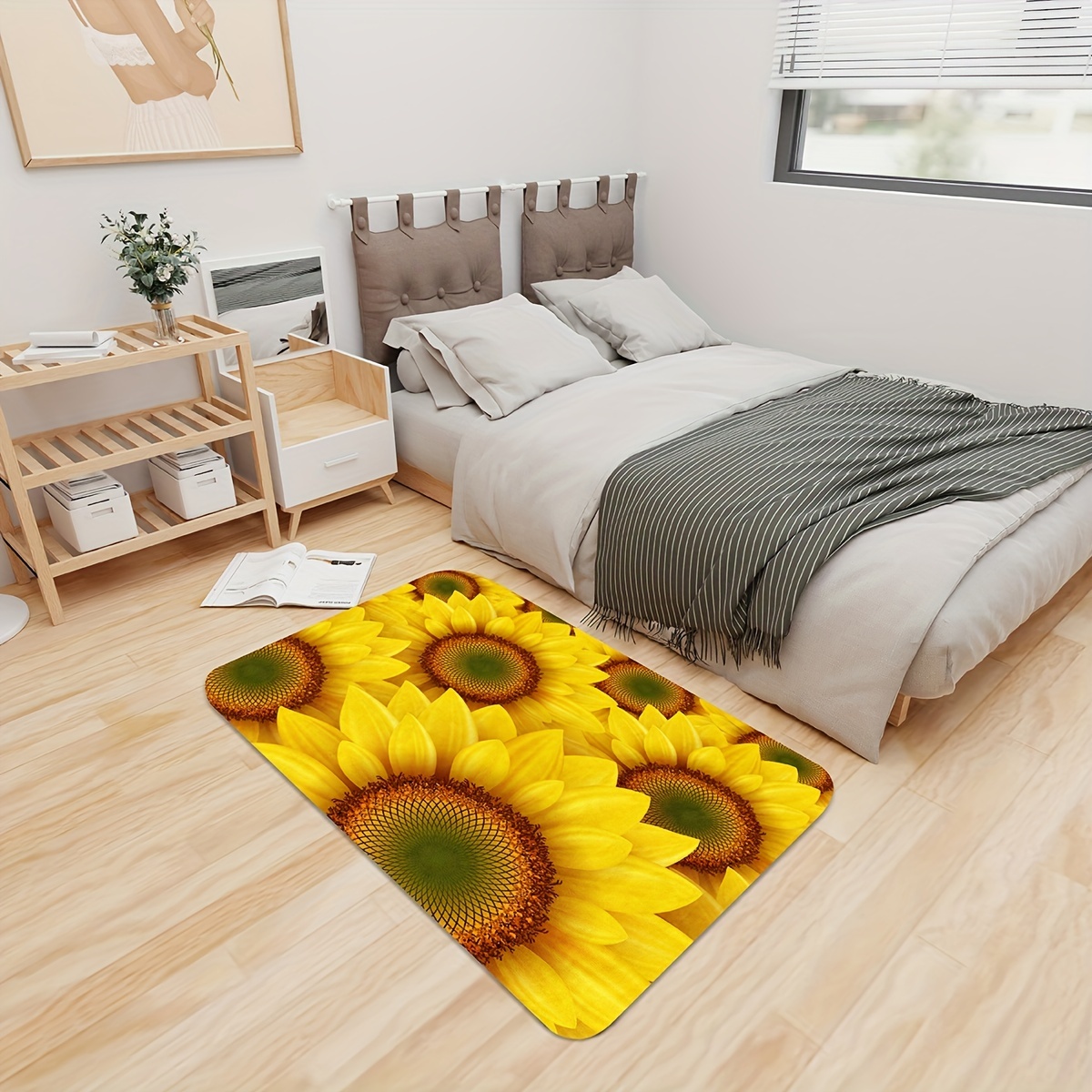 Vloermat met zonnebloemprint,  - Home Bathroom Layout recensie en prijs