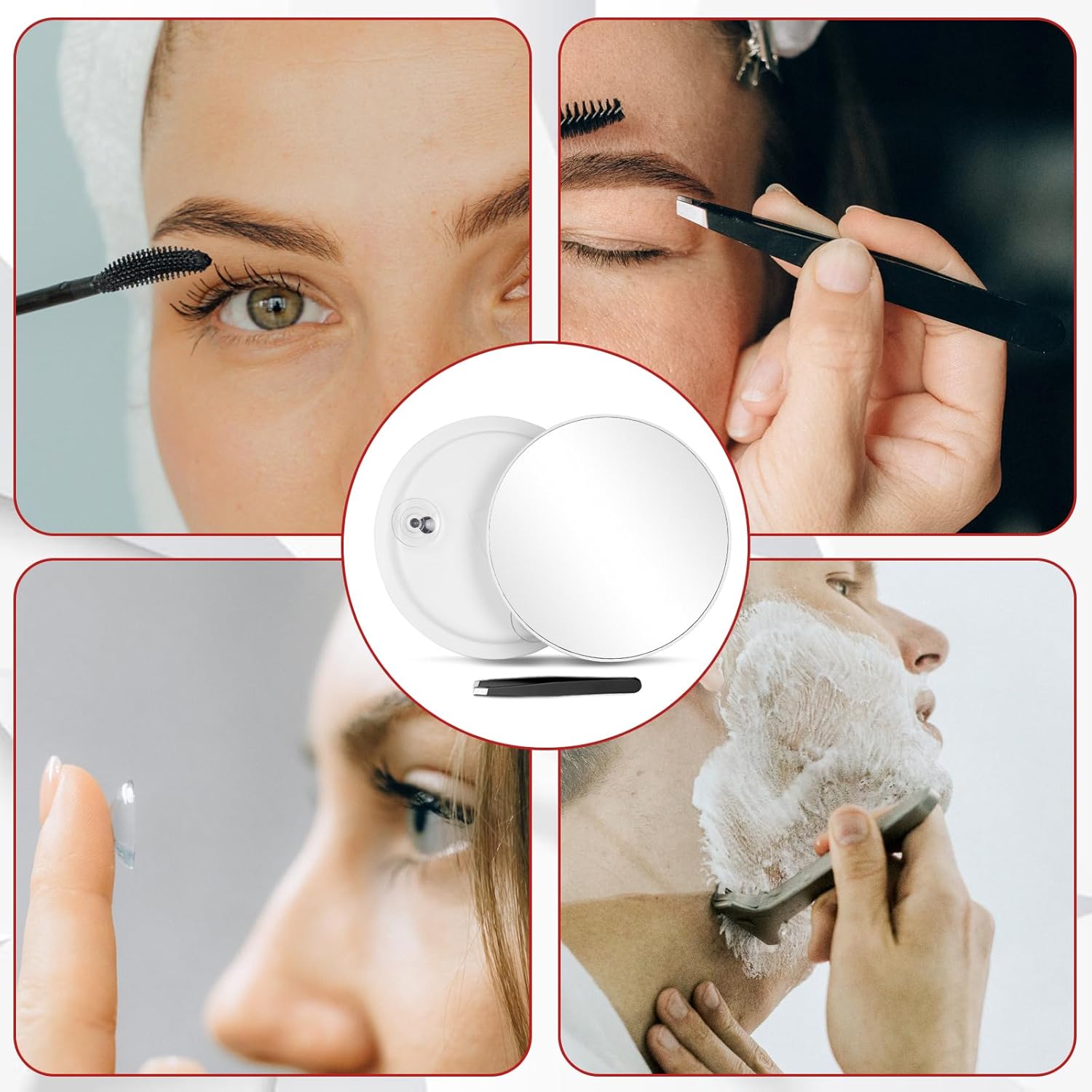 40x vergrotende spiegel met 3  - Shaving Mirror Suction recensie en prijs
