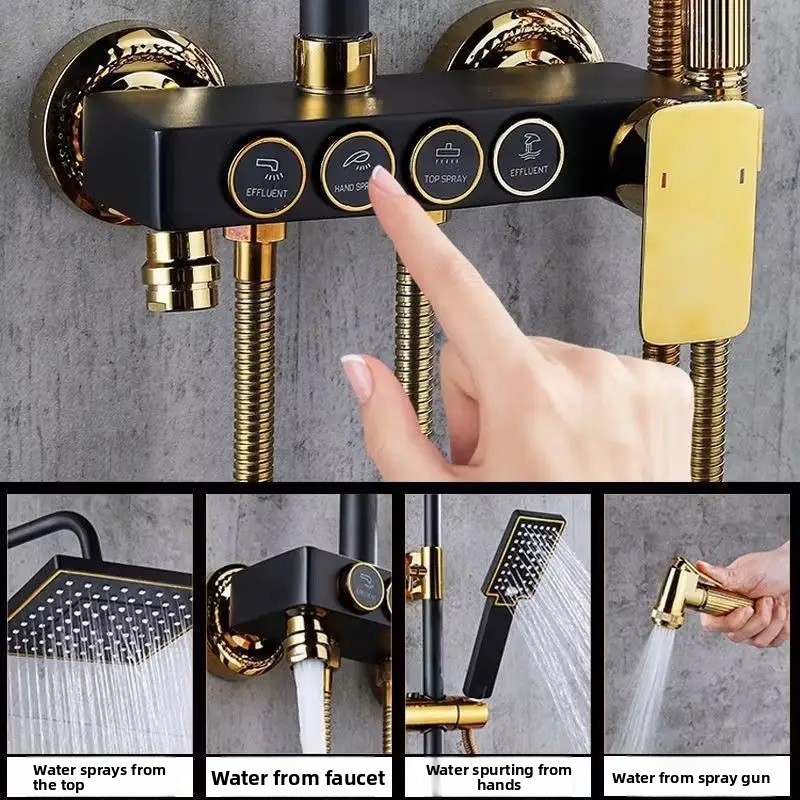 Zwart gouden roestvrijstalen d - Home Bathroom Faucets recensie en prijs