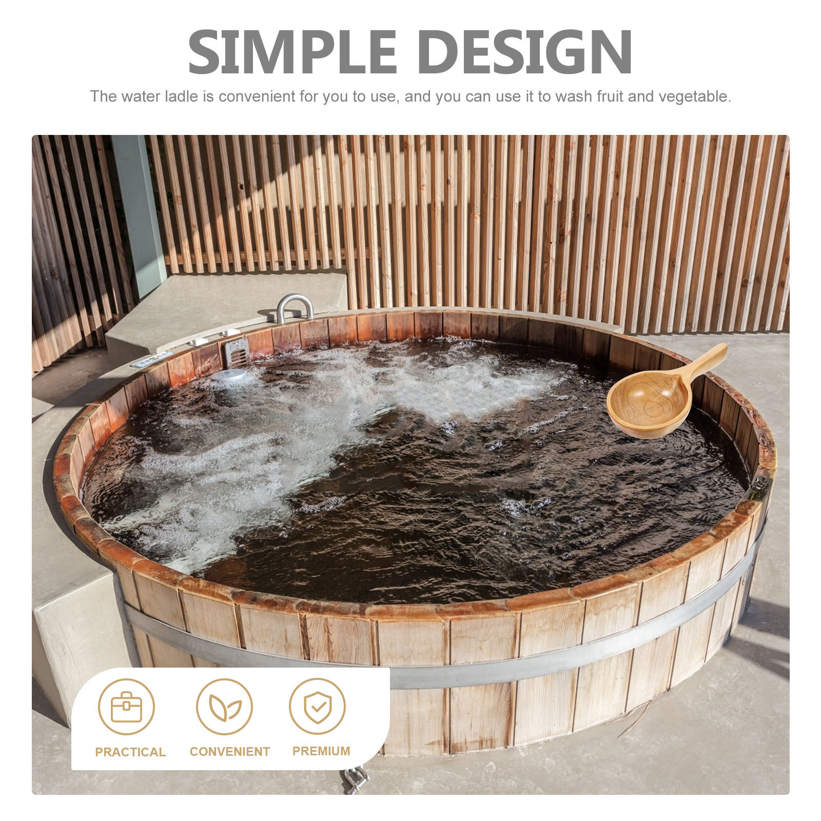 Houten schep voor water, gesch - Home Bathroom Sauna recensie en prijs